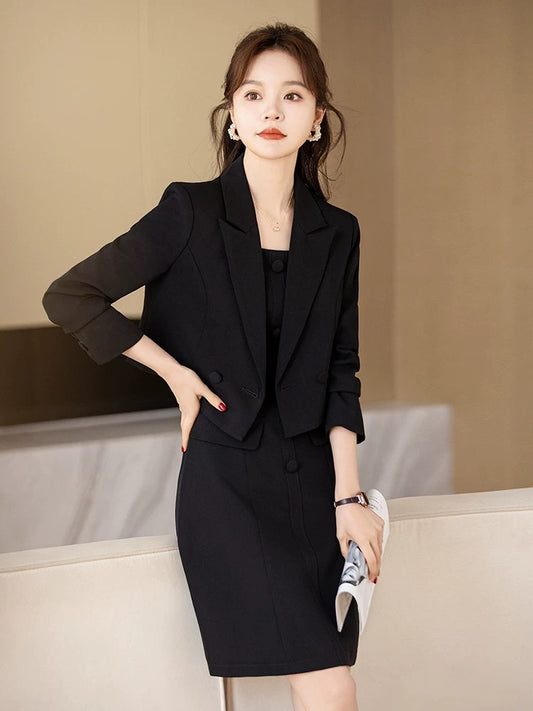 Small blazer women's short 2024 new high-end professional wear temperament goddess style fashion suit suit