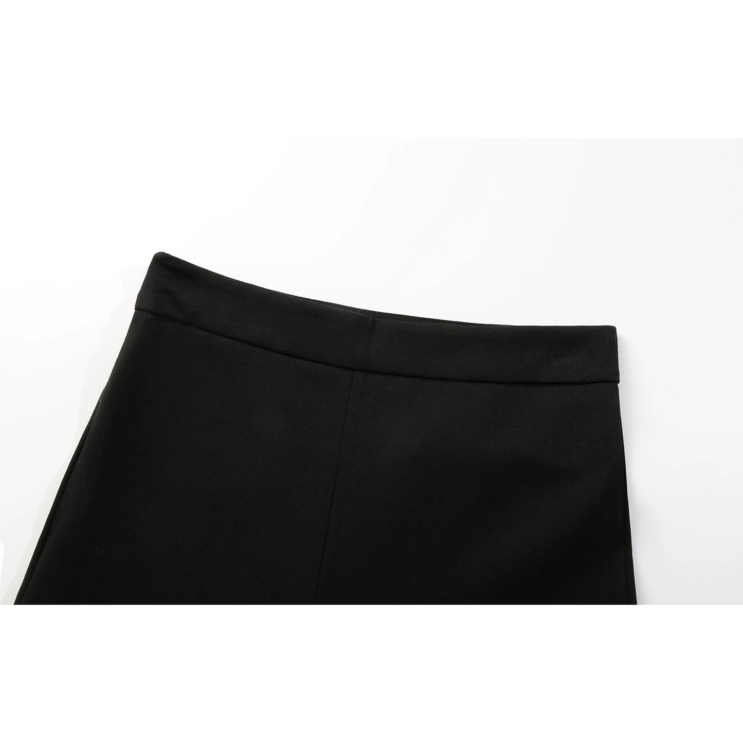 Design contrast color tube top suit pants women's summer new style temperament pure desire style black chest wrap flared pants two-piece suit