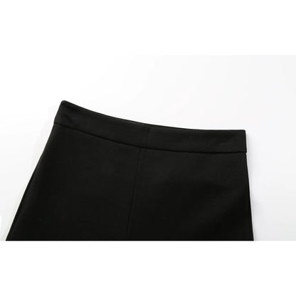 Design contrast color tube top suit pants women's summer new style temperament pure desire style black chest wrap flared pants two-piece suit