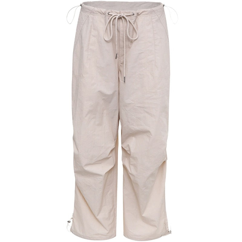 Ariseism American retro hottie loose low-waist overalls women's spring and autumn 2024 new casual paratrooper pants
