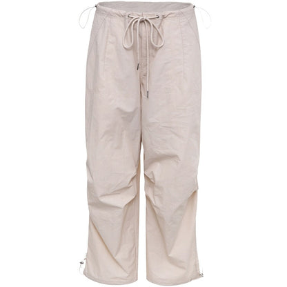 Ariseism American retro hottie loose low-waist overalls women's spring and autumn 2024 new casual paratrooper pants