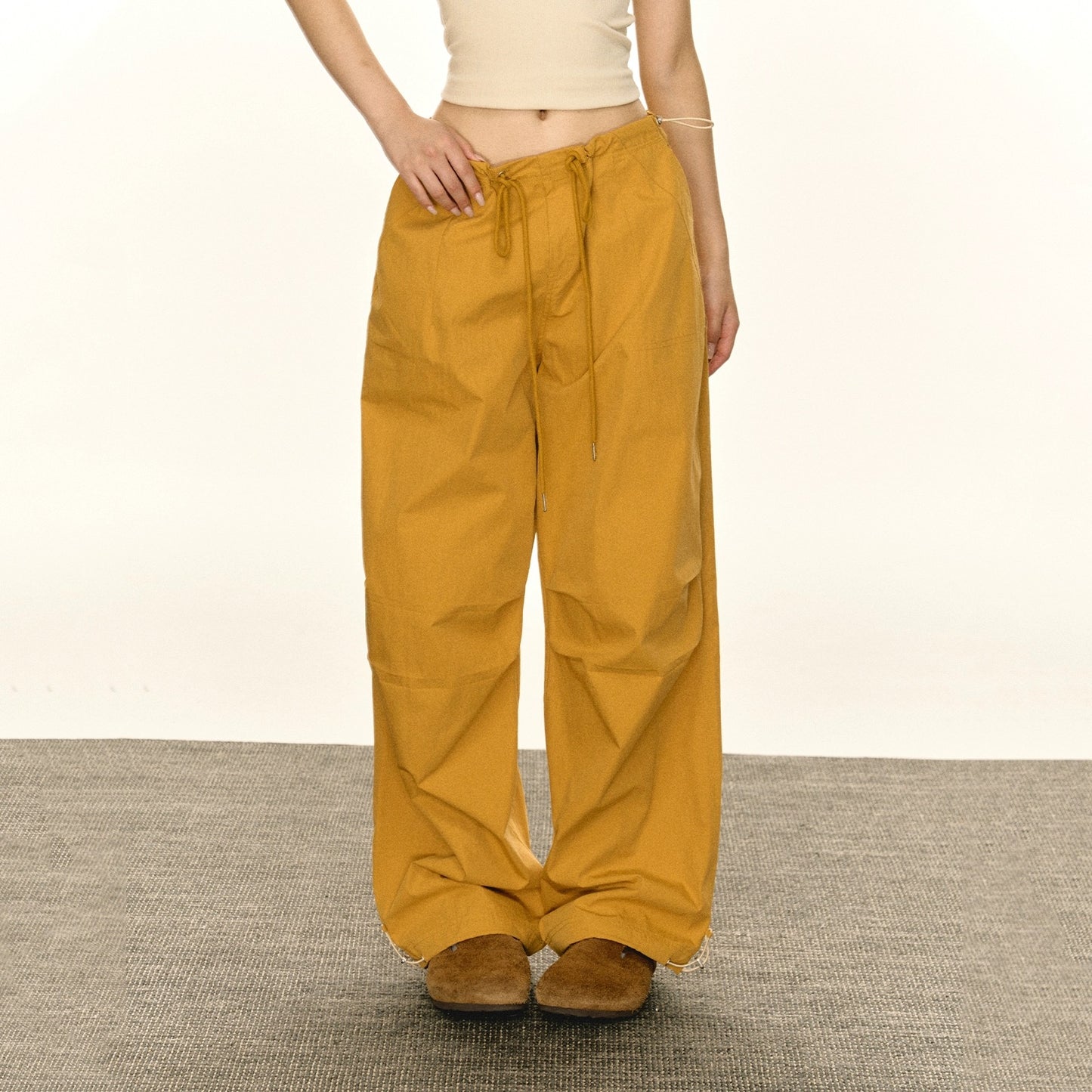 Ariseism American retro hottie loose low-waist overalls women's spring and autumn 2024 new casual paratrooper pants