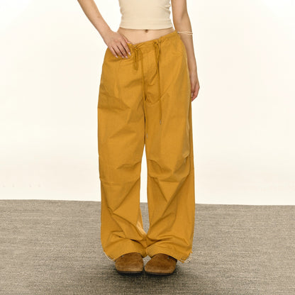 Ariseism American retro hottie loose low-waist overalls women's spring and autumn 2024 new casual paratrooper pants