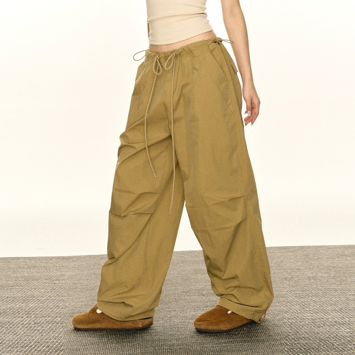 Ariseism American retro hottie loose low-waist overalls women's spring and autumn 2024 new casual paratrooper pants