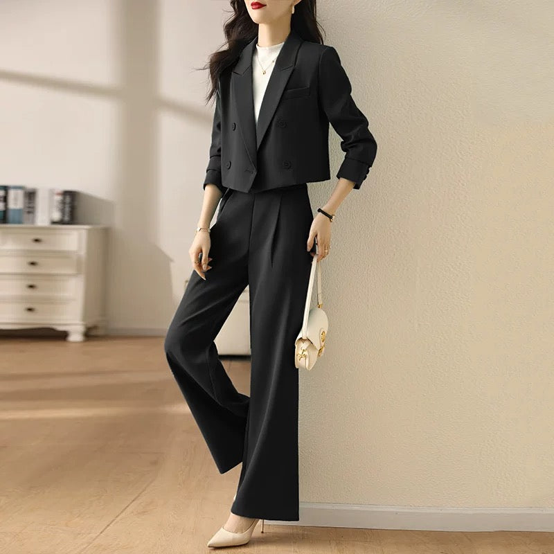 White suit suit for women, spring style, high-end casual, short, professional, two-piece suit jacket