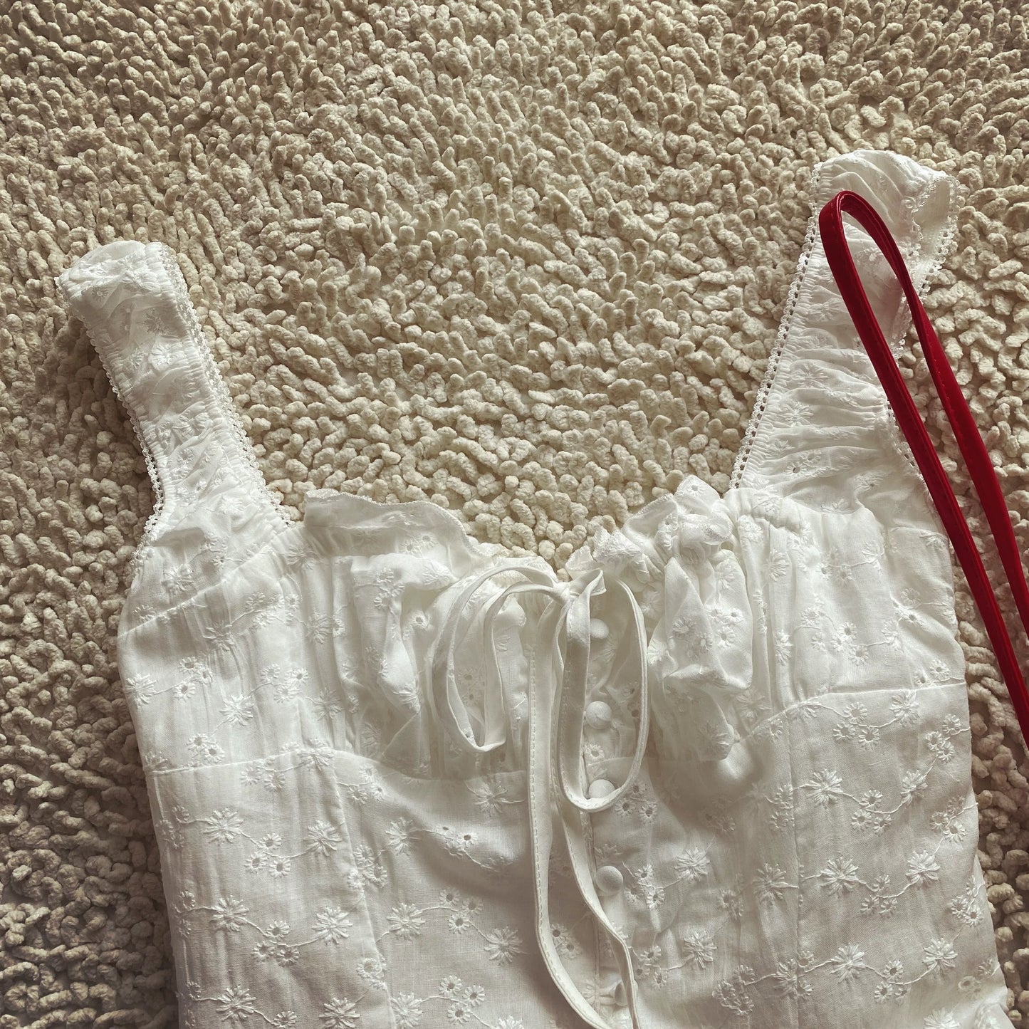 French holiday style cotton embroidery waist white suspender dress short skirt for women