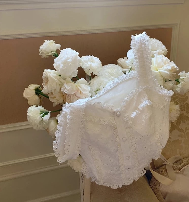 "Gentle as Heart" Heavy Industry Series Lace Slim Suspender Top Multi-layer Mesh Skirt