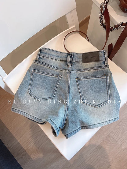 Stylish! 2025 New Summer A-line High-waisted Shorts for Women, Slimming, Versatile, Hot Girl Style, Trendy
