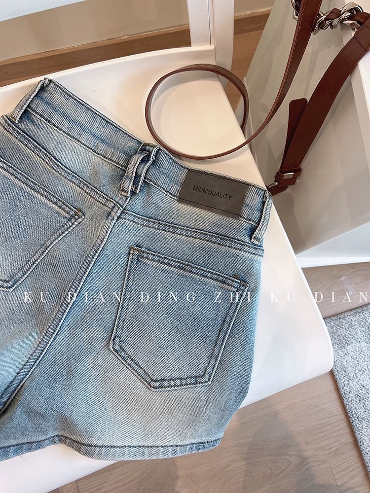 Stylish! 2025 New Summer A-line High-waisted Shorts for Women, Slimming, Versatile, Hot Girl Style, Trendy