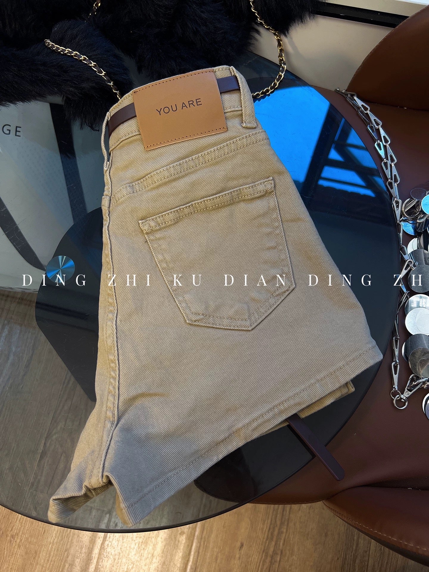 Stylish Khaki Denim Shorts for Women - Summer Retro Hot Girl High Waist Slim Fit A-line Hot Pants Trendy Korean Style