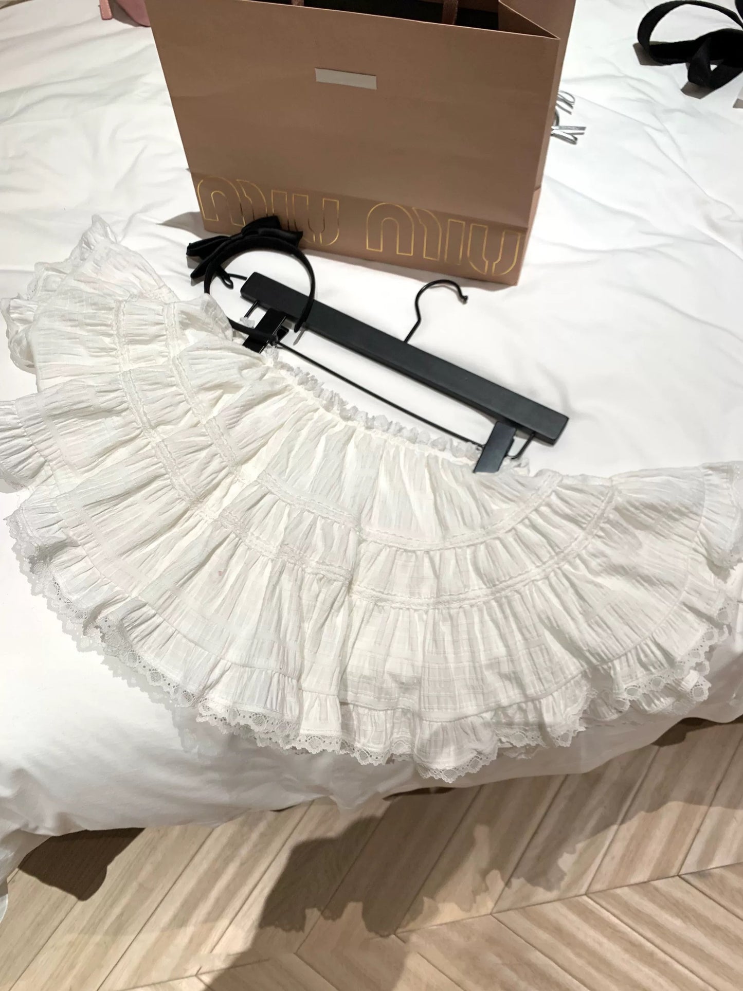 Ballet girl is so beautiful! Lace splicing white cake skirt female spring age-reducing skirt