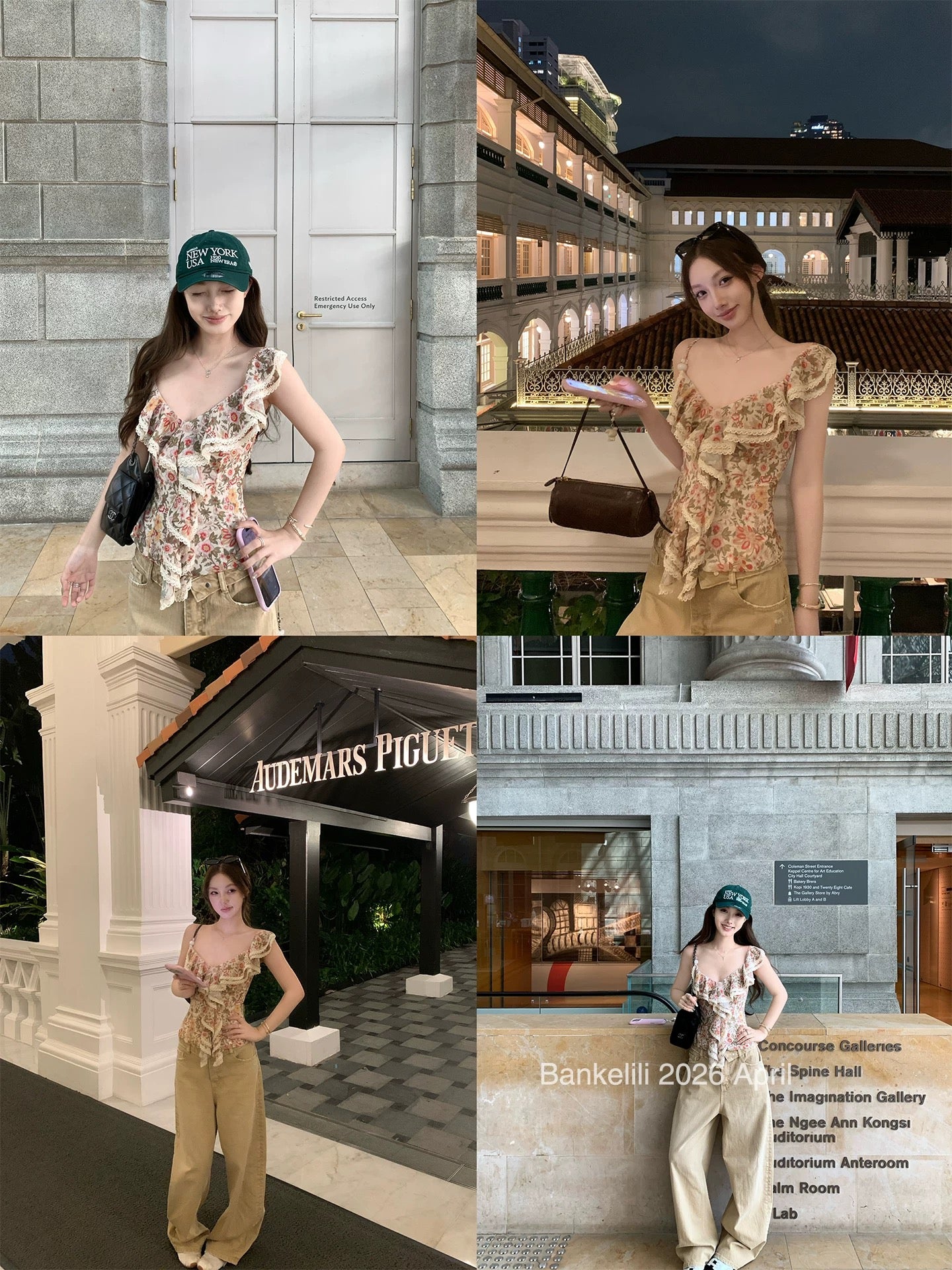 Bankelili Chestnut Cocoa 'Flower Banquet Girl' Pure and Delicate Wave Neck Beaded Camisole Top for Women, Slim Fit