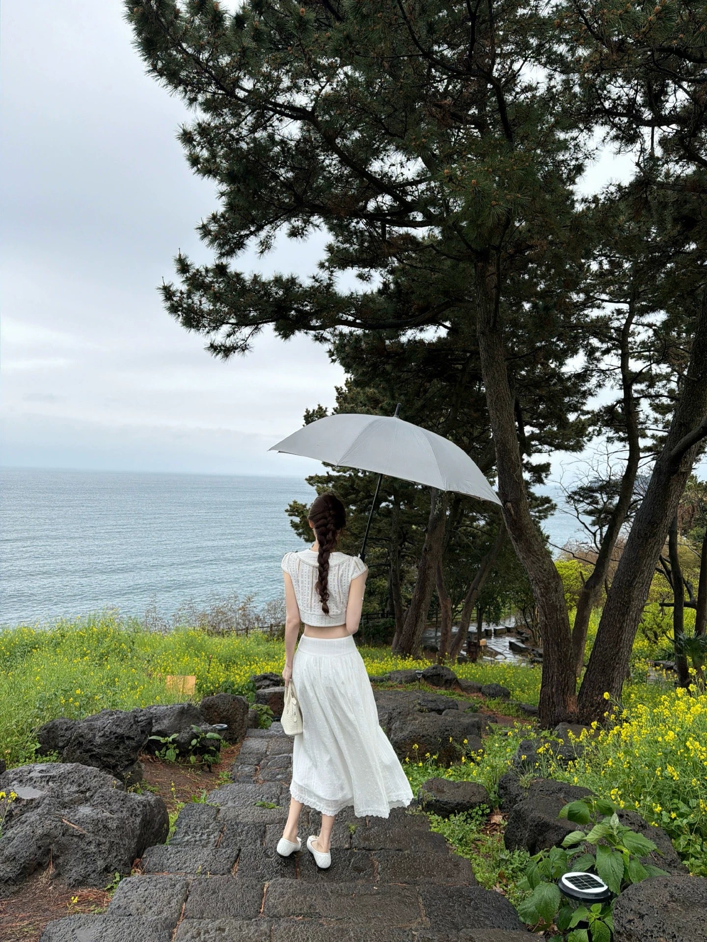 OKMASHOP "Tuileries Garden" 100 Cotton White Suit Women's Summer Shirt + Mini Skirt Two-Piece Set