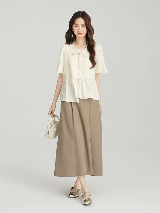 Love Rose large size new Chinese style women's national style short-sleeved shirt women's summer 2024 new fat mm doll shirt top