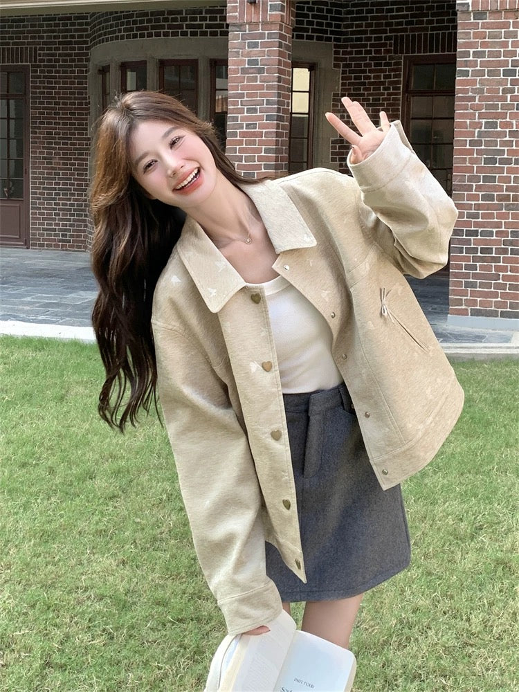 Butterfly embossed workwear short jacket for women Spring and Autumn 2025 new style small size versatile temperament jacket hot style