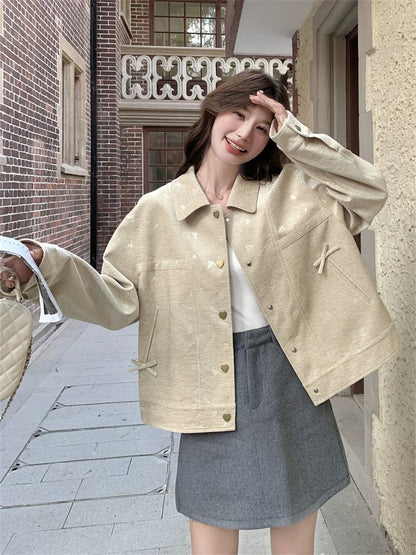 Butterfly embossed workwear short jacket for women Spring and Autumn 2025 new style small size versatile temperament jacket hot style