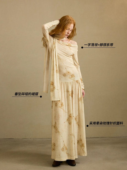 Since then, French-style retro dresses, elegant floral dresses, autumn long dresses, high-end long-sleeved dresses for women in autumn and winter have been popular.