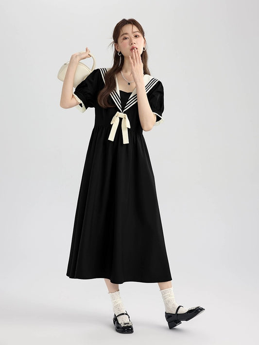 Love Rose Large Size Fat mm Skirt French High Waist Summer Dress Women 2024 New Slim Baby Doll Collar Long Skirt