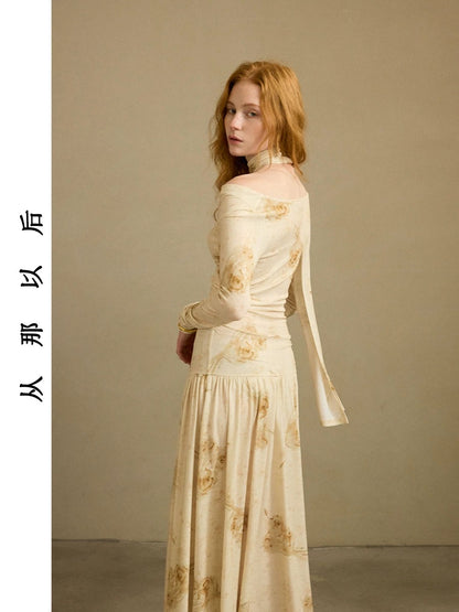 Since then, French-style retro dresses, elegant floral dresses, autumn long dresses, high-end long-sleeved dresses for women in autumn and winter have been popular.