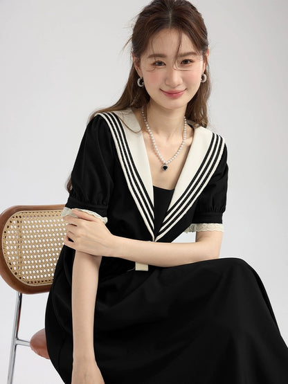 Love Rose Large Size Fat mm Skirt French High Waist Summer Dress Women 2024 New Slim Baby Doll Collar Long Skirt