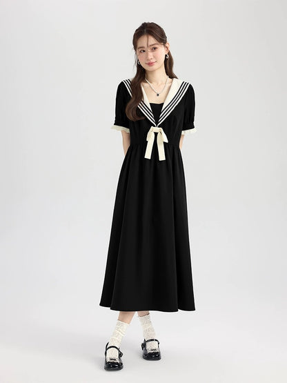 Love Rose Large Size Fat mm Skirt French High Waist Summer Dress Women 2024 New Slim Baby Doll Collar Long Skirt