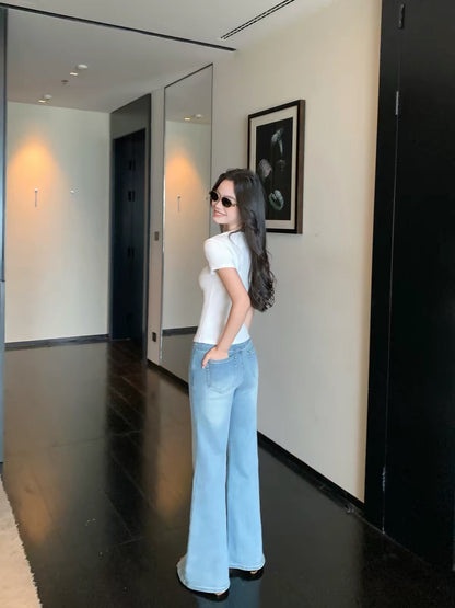 pusumede "Ideal" High-Waisted Flared Jeans – Sophisticated, Slim-Fit, and Flattering Casual Trousers