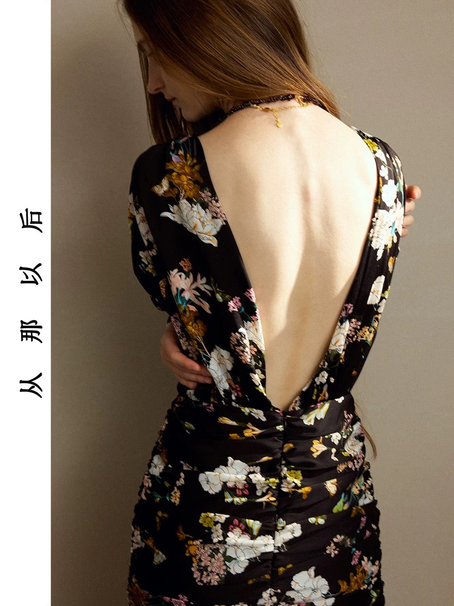 Since then, French retro floral long dresses, round neck long dresses, high-end long-sleeved dresses for women in autumn and winter have been popular.