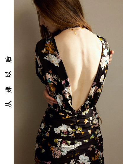 Since then, French retro floral long dresses, round neck long dresses, high-end long-sleeved dresses for women in autumn and winter have been popular.