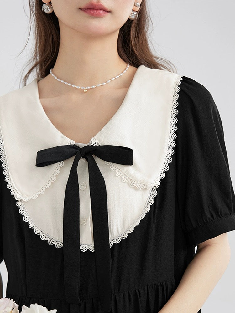 Love Rose Large Size Pear Shape Black Dress Design Niche Summer Fat MM Covering Belly and Hiding Meat Skirt for Women