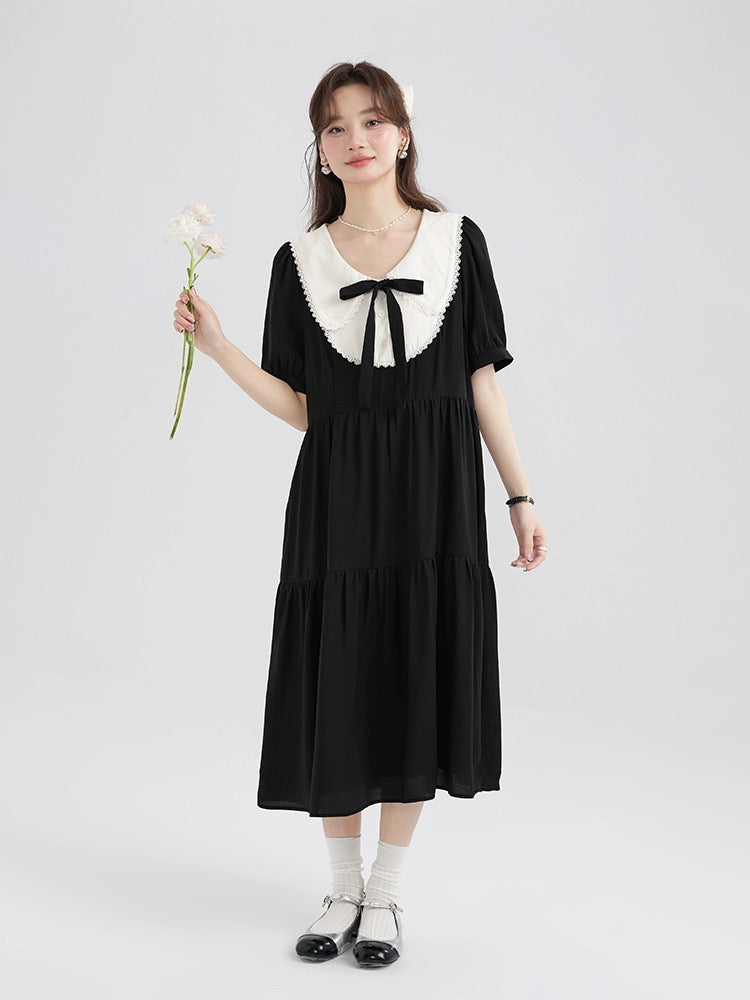 Love Rose Large Size Pear Shape Black Dress Design Niche Summer Fat MM Covering Belly and Hiding Meat Skirt for Women