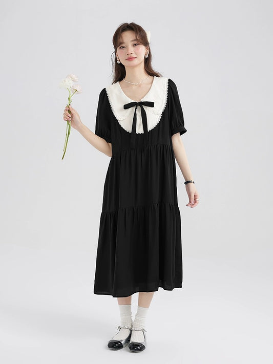 Love Rose Large Size Pear Shape Black Dress Design Niche Summer Fat MM Covering Belly and Hiding Meat Skirt for Women