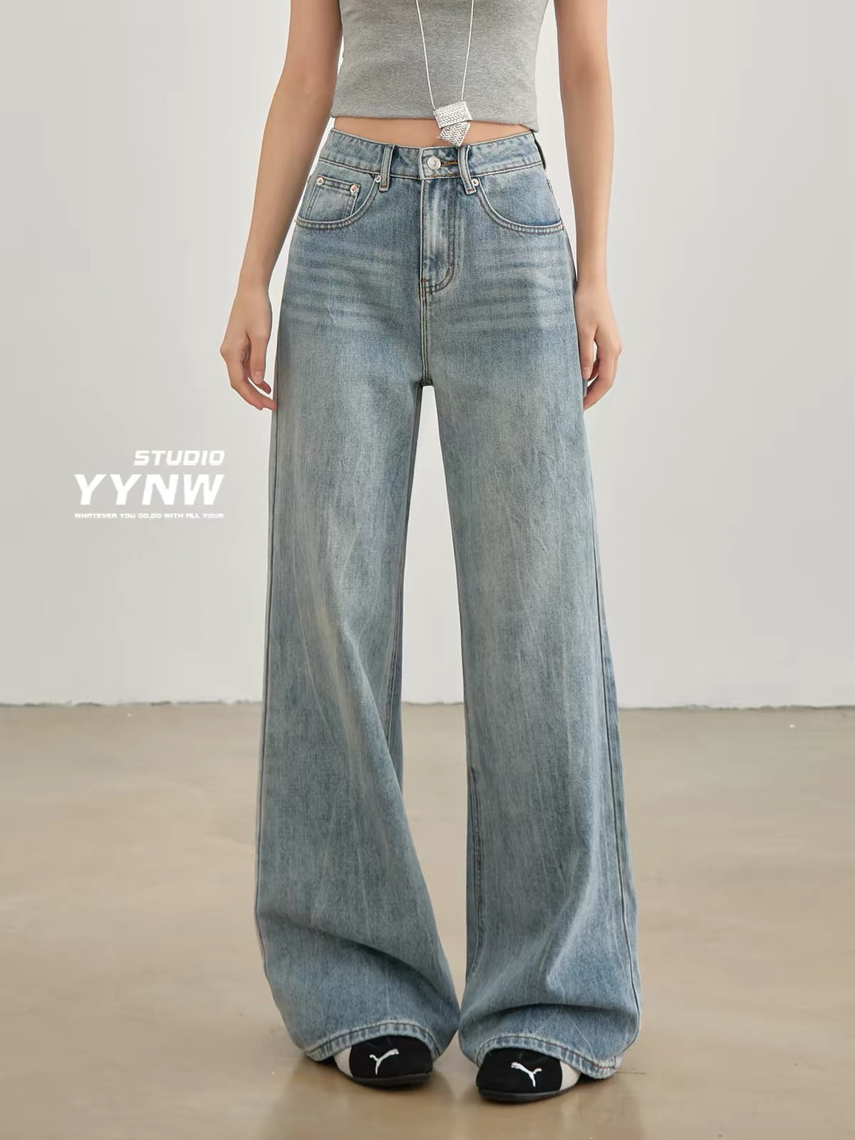 Women's Premium Lyocell Tencel Wide-Leg Jeans (Summer 2026 New Arrival) – Loose, Slimming, Drapey Floor-Length Style