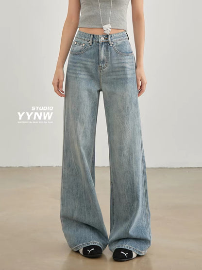 Women's Premium Lyocell Tencel Wide-Leg Jeans (Summer 2026 New Arrival) – Loose, Slimming, Drapey Floor-Length Style