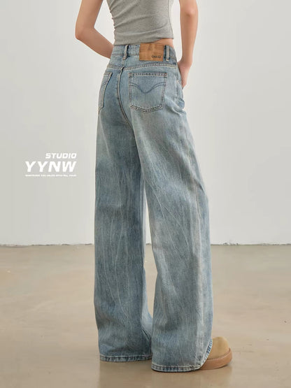 Women's Premium Lyocell Tencel Wide-Leg Jeans (Summer 2026 New Arrival) – Loose, Slimming, Drapey Floor-Length Style