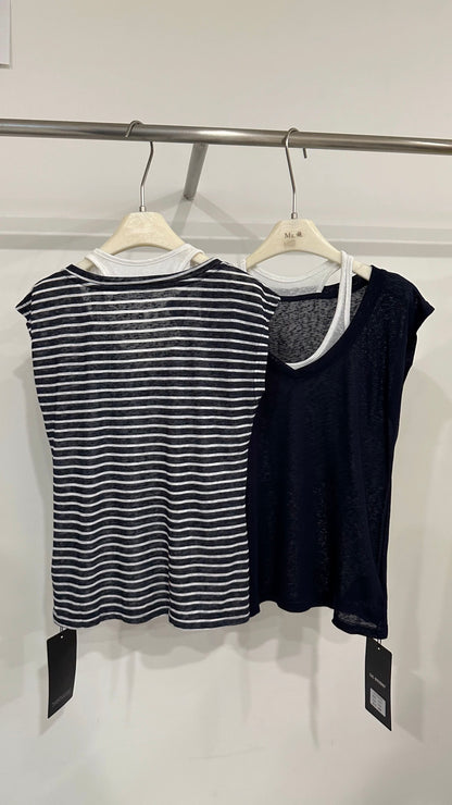 2025 Summer New Women's Fashion All-match Loose Slim Striped Short-sleeved T-shirt Women
