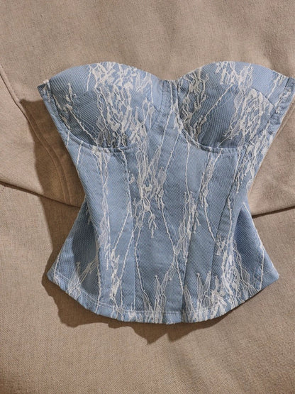 Pure desire style lace splicing camisole vest for women to wear inside and outside, design sense, niche waist sleeveless tube top trend