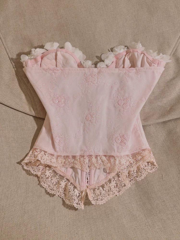 Colorful French lace embroidery sweet girl camisole for women to wear as a base layer and as an outer layer sleeveless tube top