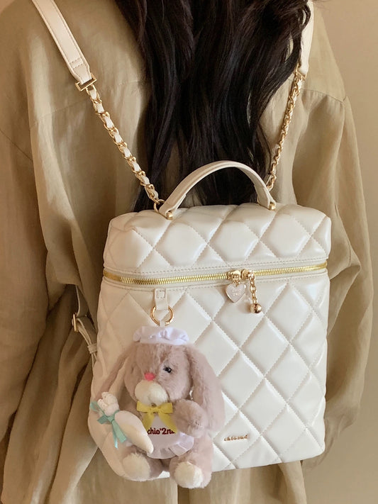 Chio2nd Midsummer Backpack for Women, 2026 New Style, Trendy Diamond Pattern Rabbit Handbag