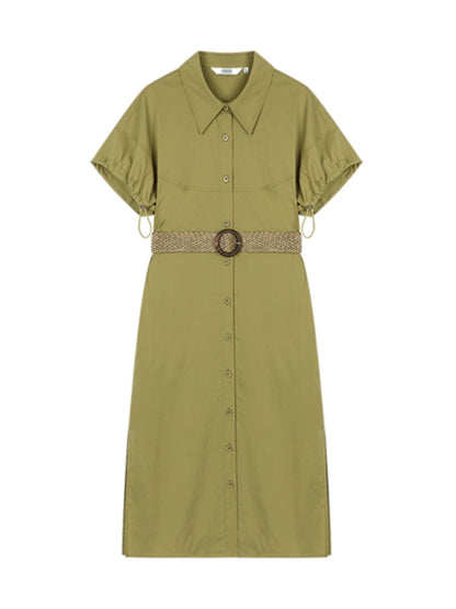 Mohan Yimei Raglan Sleeve Waist Dress 2024 Summer New Style Fashionable French Slim Women's Dress