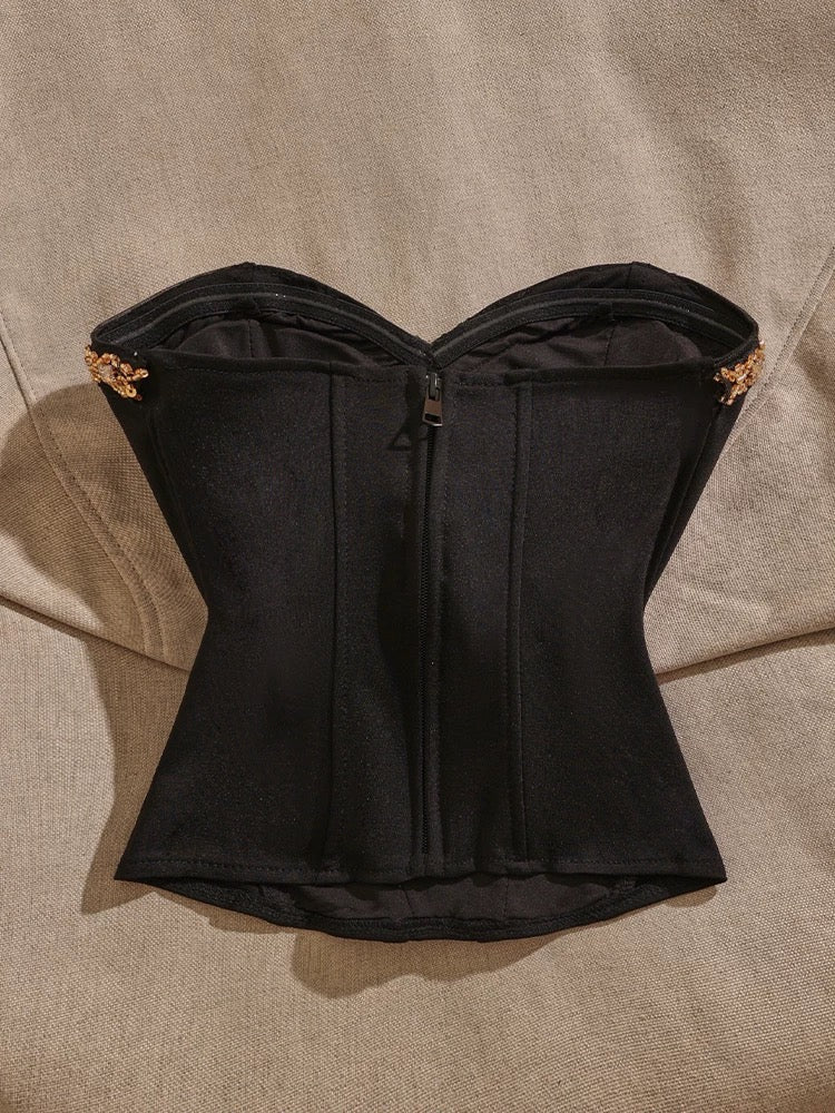 Black diamond-studded herringbone camisole for women to wear as an inner layer or outer layer, sexy, pure, hot girl tube top, slimming top