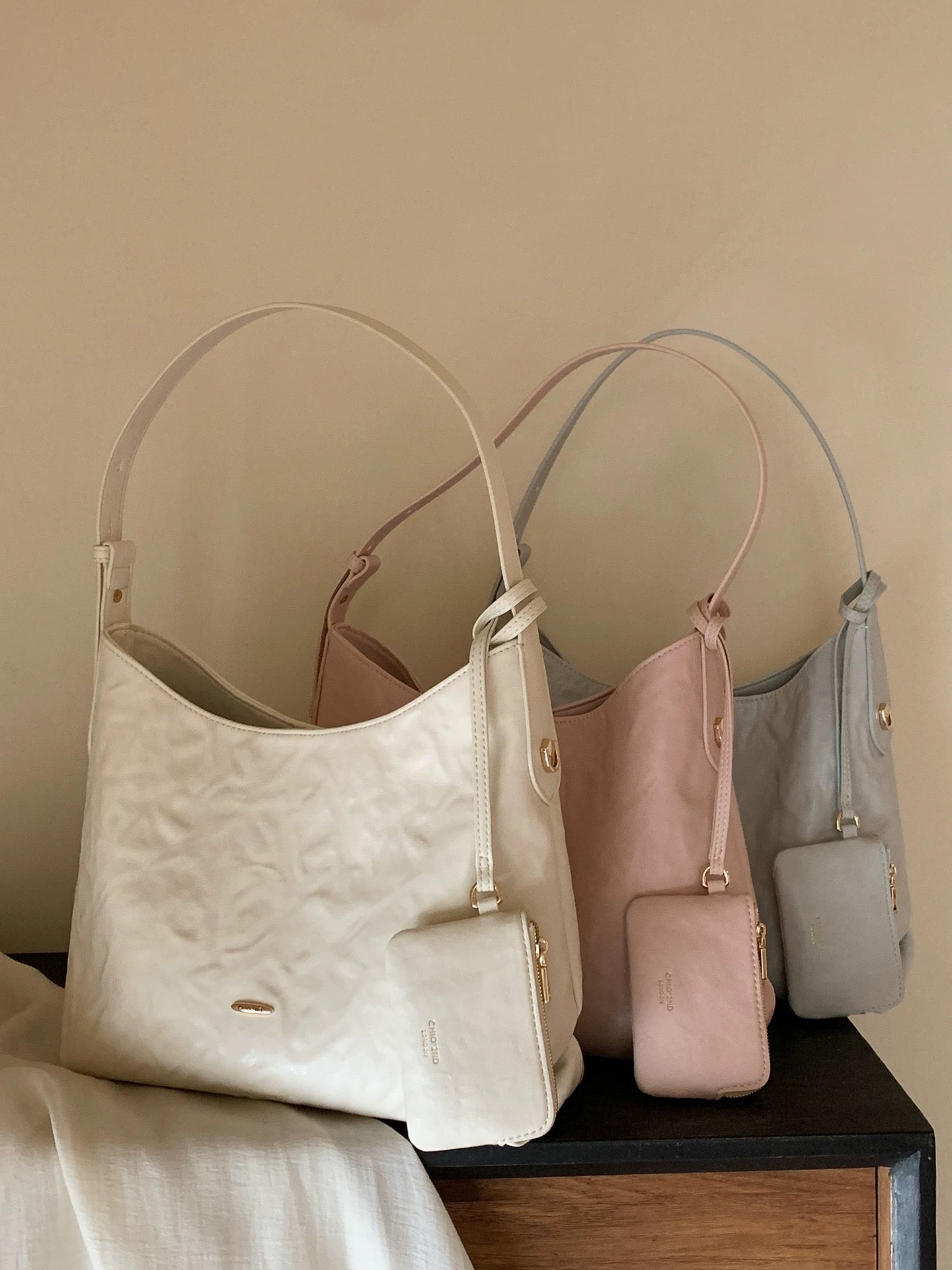 Chio2nd Light Cherry Blossom Tote Bag for Women, 2026 New Pink Shoulder Bag, Commuter Shoulder Crossbody Bag