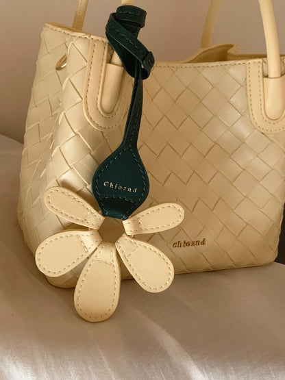 Chio2nd Floral Bucket Bag for Women, Summer Chic Style, Handbag, Woven Shoulder Bag, Crossbody Bag