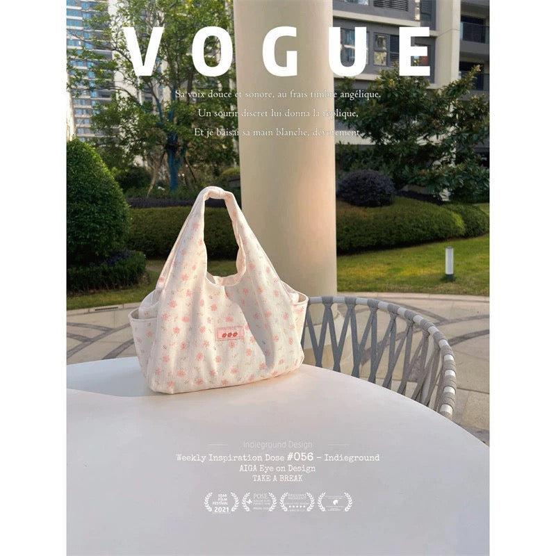 Cute canvas bag for women 2024 new large capacity girl handbag printed hand bag casual versatile tote bag
