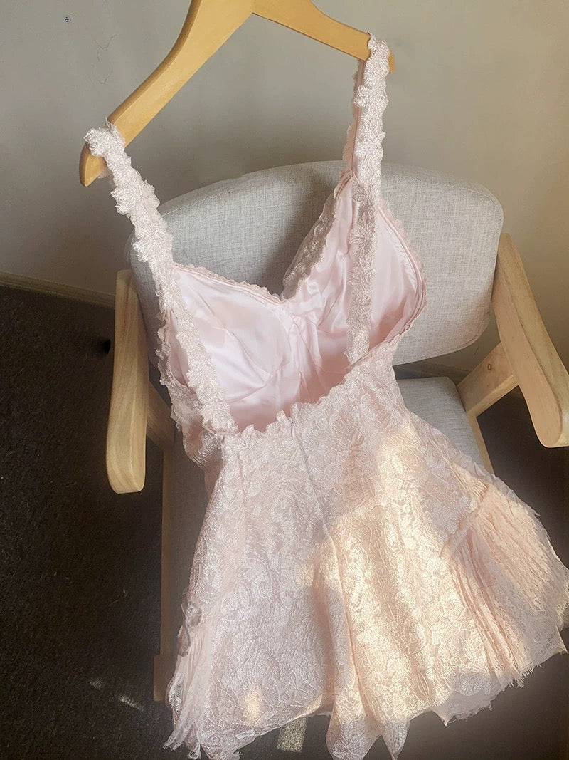 The awesome thing exploded! European lace embroidered suspender dress slim fit backless jumpsuit for women