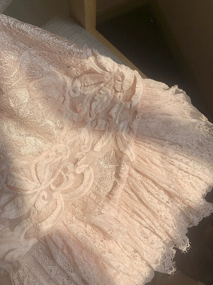 The awesome thing exploded! European lace embroidered suspender dress slim fit backless jumpsuit for women