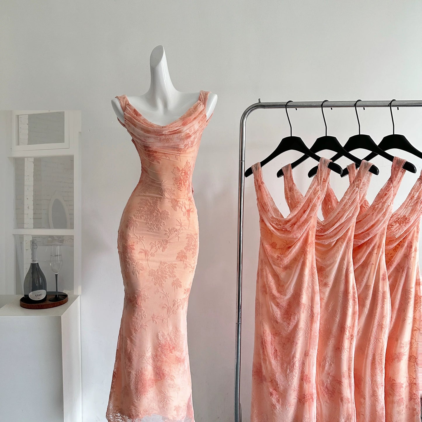 Youni homemade pink suspender dress female 2025 spring new sexy backless long dress holiday dress