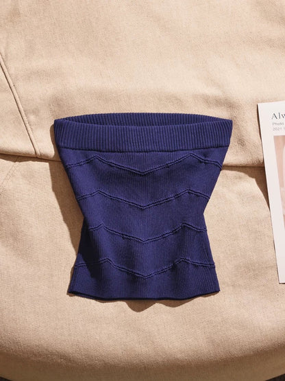 Sweet and spicy chic knitted tube top for women in summer, one-shoulder slim short camisole top, pure and sexy