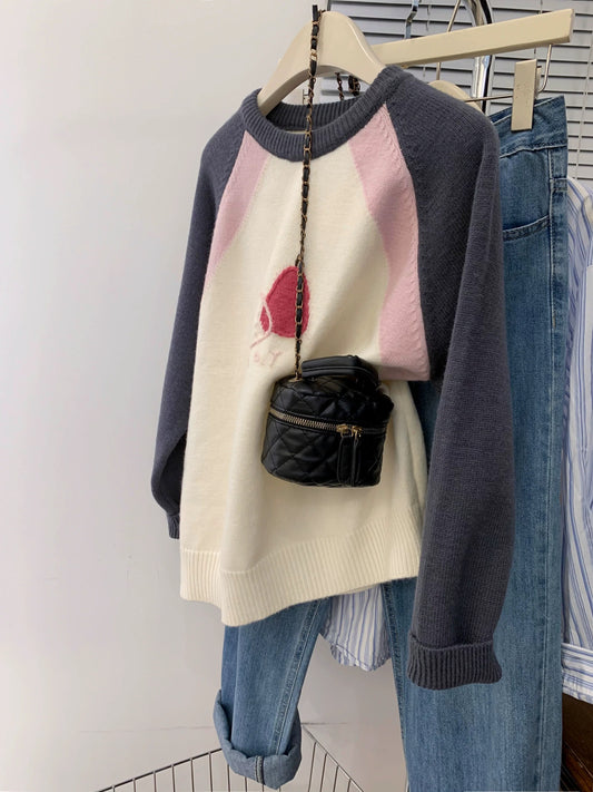 European goods pullover outer wear sweater women autumn and winter high-end loose lazy style early autumn 2025 new style inner bottoming shirt