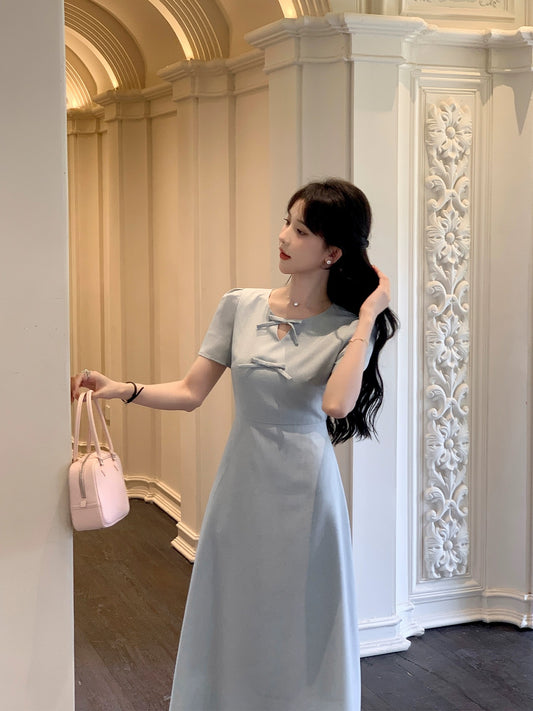 SE A Roast Goose Lady Bird Dress Women's Summer Casual Outing Elegant Light Color Long Dress