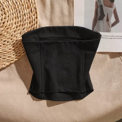 Black chic one-line camisole for women, sexy hot girl, niche design, tube top for outer wear
